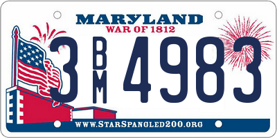 MD license plate 3BM4983