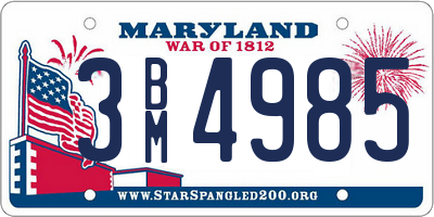 MD license plate 3BM4985