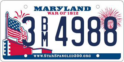 MD license plate 3BM4988