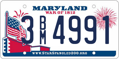 MD license plate 3BM4991