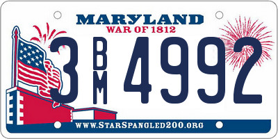MD license plate 3BM4992