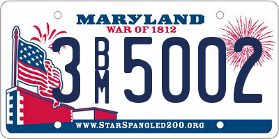 MD license plate 3BM5002