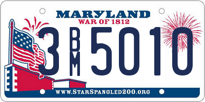 MD license plate 3BM5010