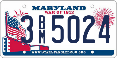 MD license plate 3BM5024