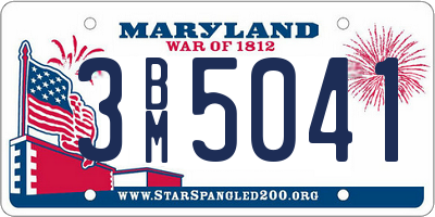 MD license plate 3BM5041