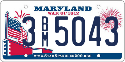 MD license plate 3BM5043