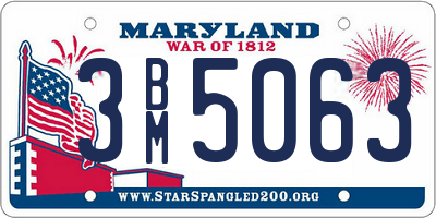 MD license plate 3BM5063