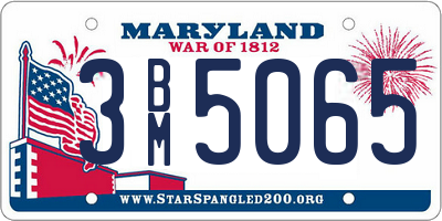 MD license plate 3BM5065