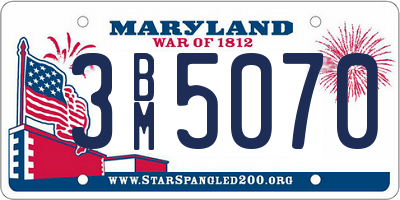 MD license plate 3BM5070