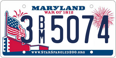 MD license plate 3BM5074