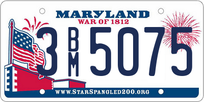 MD license plate 3BM5075