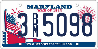 MD license plate 3BM5098