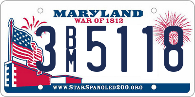 MD license plate 3BM5118