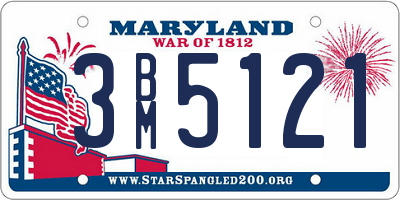 MD license plate 3BM5121