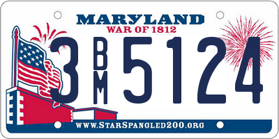 MD license plate 3BM5124