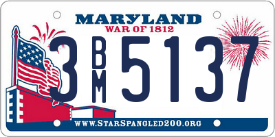 MD license plate 3BM5137