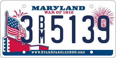 MD license plate 3BM5139