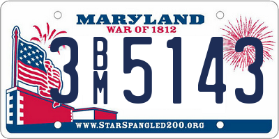 MD license plate 3BM5143