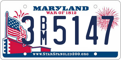MD license plate 3BM5147