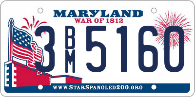 MD license plate 3BM5160