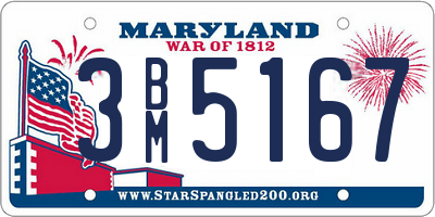 MD license plate 3BM5167