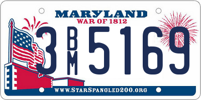 MD license plate 3BM5169