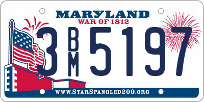MD license plate 3BM5197