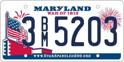 MD license plate 3BM5203