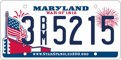 MD license plate 3BM5215