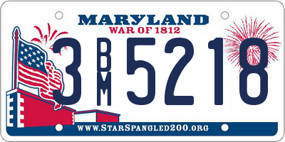 MD license plate 3BM5218