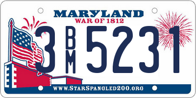 MD license plate 3BM5231