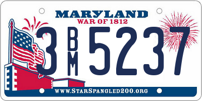 MD license plate 3BM5237