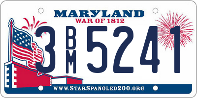 MD license plate 3BM5241