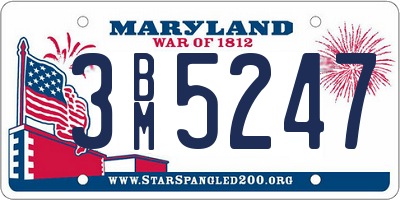 MD license plate 3BM5247