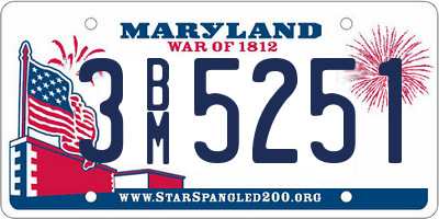 MD license plate 3BM5251