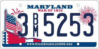 MD license plate 3BM5253