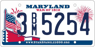 MD license plate 3BM5254