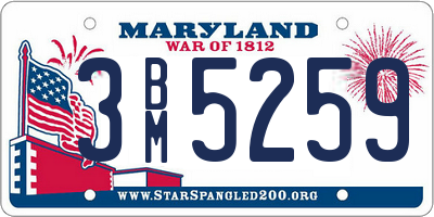MD license plate 3BM5259