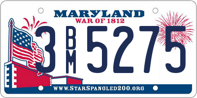 MD license plate 3BM5275