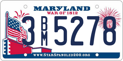 MD license plate 3BM5278
