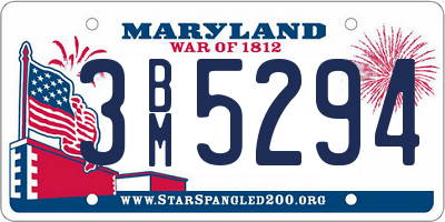 MD license plate 3BM5294