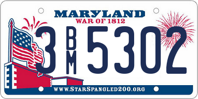 MD license plate 3BM5302