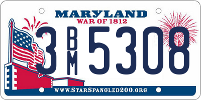 MD license plate 3BM5308