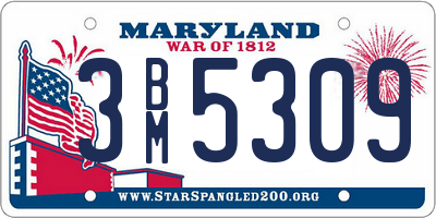MD license plate 3BM5309