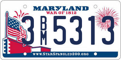 MD license plate 3BM5313