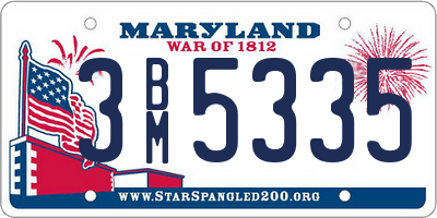 MD license plate 3BM5335