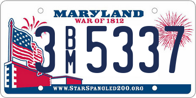 MD license plate 3BM5337