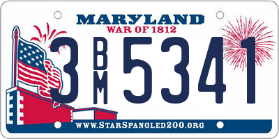 MD license plate 3BM5341