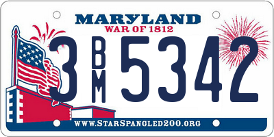 MD license plate 3BM5342