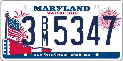 MD license plate 3BM5347